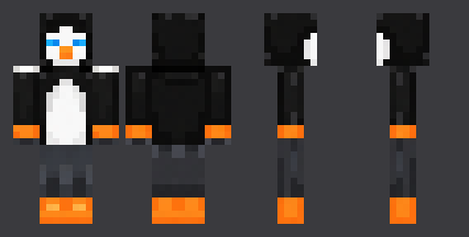 Penguin Hoodie — front, back and side artwork from the download
