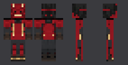 Crimson Oni Guard — front, back and side artwork from the download