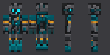 Neon Robot — front, back and side artwork from the download