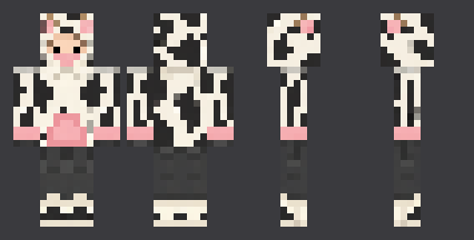 Cow Hoodie — front, back and side artwork from the download