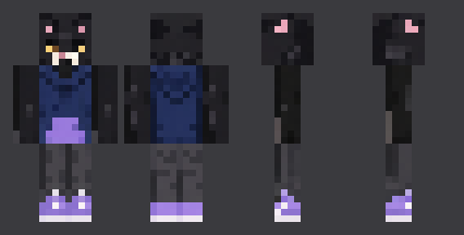 Black Cat Hoodie — front, back and side artwork from the download